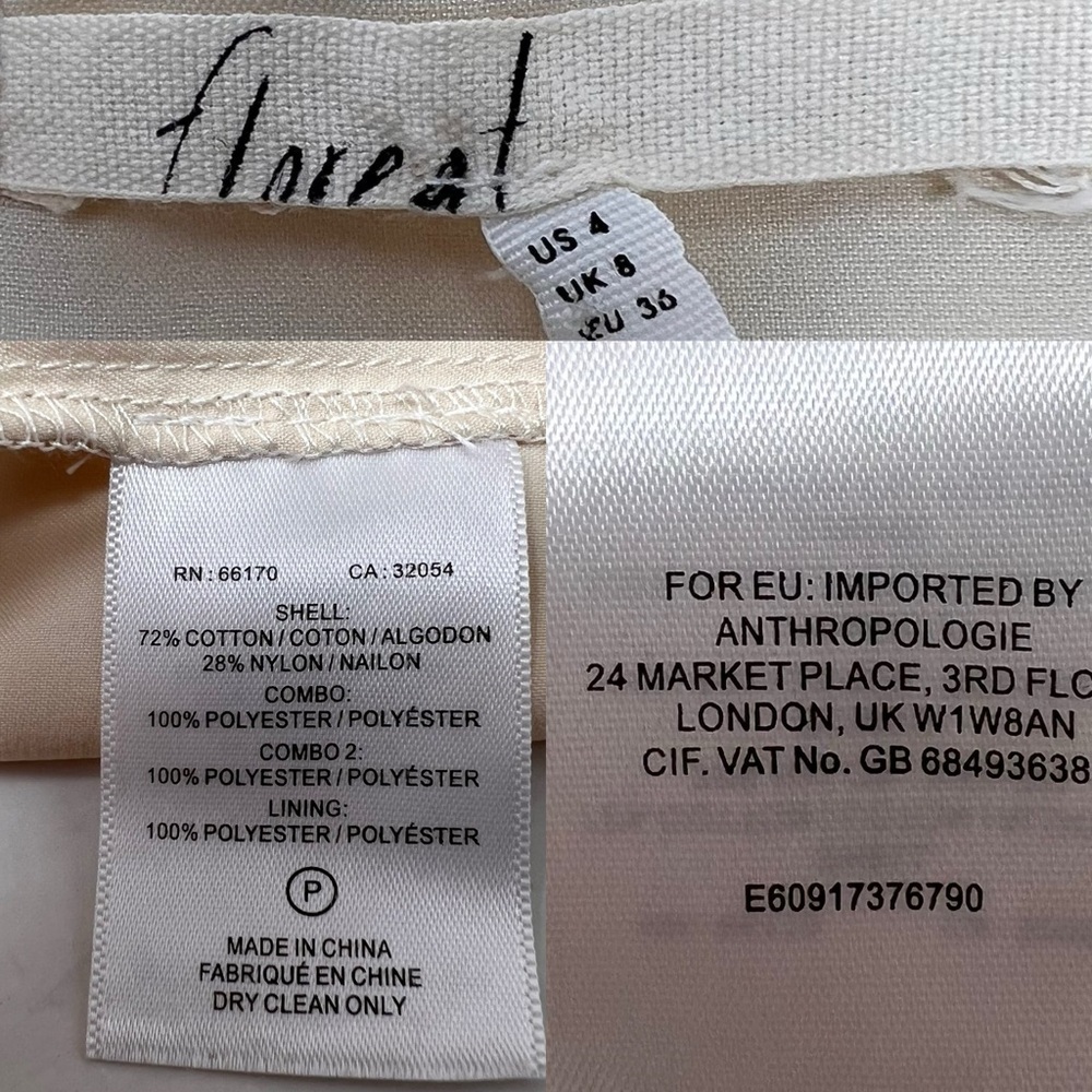 Anthropologie Floreat Ivory Manon Lace Sleeveless Overlay Dress Dress Size 4 - Picture 10 of 15